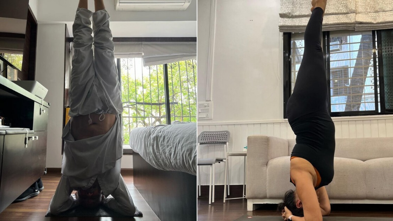 Katrina Kaif goes ‘wow’ as Neha Dhupia, her dad perform headstand. See pics