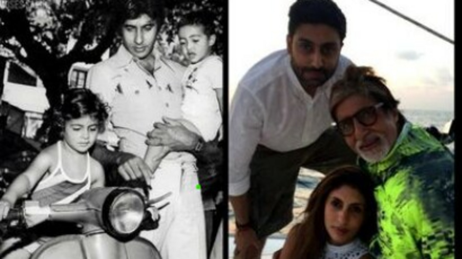 You are currently viewing Amitabh Bachchan shares before-after pics with Abhishek Bachchan, Shweta Nanda