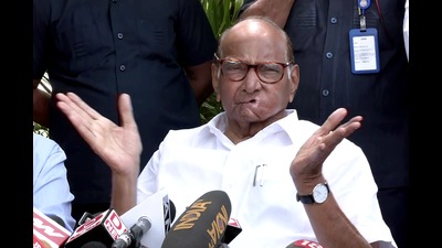 Nationalist Congress Party (NCP) Chief Sharad Pawar addresses a press conference, in New Delhi on Tuesday. (ANI Photo) (ANI) Nationalist Congress Party (NCP) Chief Sharad Pawar addresses a press conference, in New Delhi on Tuesday. (ANI Photo) (ANI)
