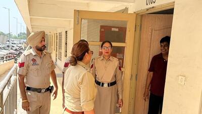 Police rounded up 15 people after a search operation at SBP City of Dreams in Kharar. (HT Photo)