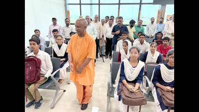 Work hard, we are here to assist you, CM Yogi tells students (ht photo) Work hard, we are here to assist you, CM Yogi tells students (ht photo)