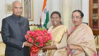 File photo of Droupadi Murmu with President Ram Nath Kovind and his wife. ((@rashtrapatibhvn)) File photo of Droupadi Murmu with President Ram Nath Kovind and his wife. ((@rashtrapatibhvn))