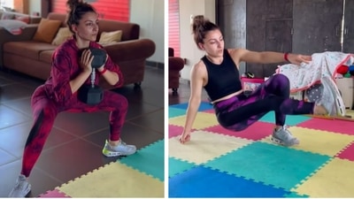Soha Ali Khan occasionally shares glimpses of her exercising and doing yoga on Instagram. She switches between various exercises to keep fit.&nbsp; 