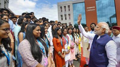 Prime Minister Narendra Modi visited Bengaluru on Monday and laid the foundation for over ₹27,000 crore worth projects in the city. (PTI) Prime Minister Narendra Modi visited Bengaluru on Monday and laid the foundation for over ₹27,000 crore worth projects in the city. (PTI)