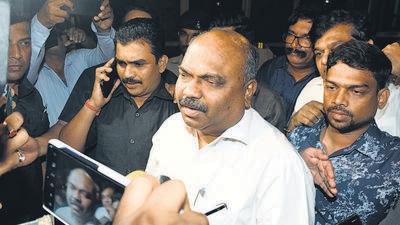 Maharashtra transport and parliamentary affairs minister Anil Parab leaving the Enforcement Directorate office on Tuesday. Bhushan Koyande/HT Photo