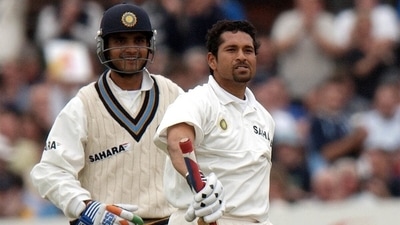 Sourav Ganguly and Sachin Tendulkar during the 2002 India vs England Leeds Test match. (Getty) Sourav Ganguly and Sachin Tendulkar during the 2002 India vs England Leeds Test match. (Getty)