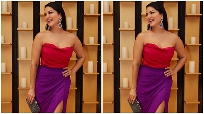 For the glamorous pictures, Sunny turned muse for fashion designer Saisha Shinde. She picked a strapless gown from Saisha Shinde's label and looked absolutely stunning. (Instagram) For the glamorous pictures, Sunny turned muse for fashion designer Saisha Shinde. She picked a strapless gown from Saisha Shinde's label and looked absolutely stunning. (Instagram)
