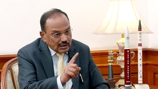 National Security Advisor (NSA) Ajit Doval speaks to ANI. (ANI Photo)(ANI)