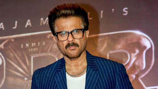 Anil Kapoor poses for pictures at an event in Mumbai.(PTI)