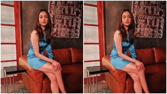 Rakul Preet’s fashion diaries are inspo for us. A few days back, the actor decked up in a bright blue short dress and gave us weekend party fashion goals.(Instagram/@rakulpreet)