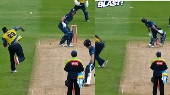 Carlos Brathwaite's ‘reckless’ fielding cost his team five penalty runs(Screengrab) Carlos Brathwaite's ‘reckless’ fielding cost his team five penalty runs(Screengrab)