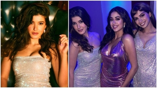 Sanjay Kapoor and Maheep Kapoor's daughter Shanaya Kapoor is spreading the bling on the internet with her sisters, Janhvi Kapoor and Khushi Kapoor, and we love this sartorial moment. Janhvi Kapoor's younger sister, Khushi, arrived home recently, and the trio celebrated the occasion by donning their best shimmery ensembles. If you are planning a party or going on a night out with your best friends anytime soon, then you should definitely take inspiration from their looks. As for us, we are particularly fond of Shanaya's silver mini dress.(Instagram)