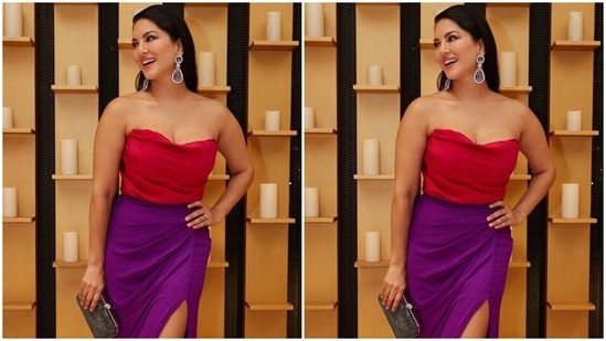 For the glamorous pictures, Sunny turned muse for fashion designer Saisha Shinde. She picked a strapless gown from Saisha Shinde's label and looked absolutely stunning.(Instagram)