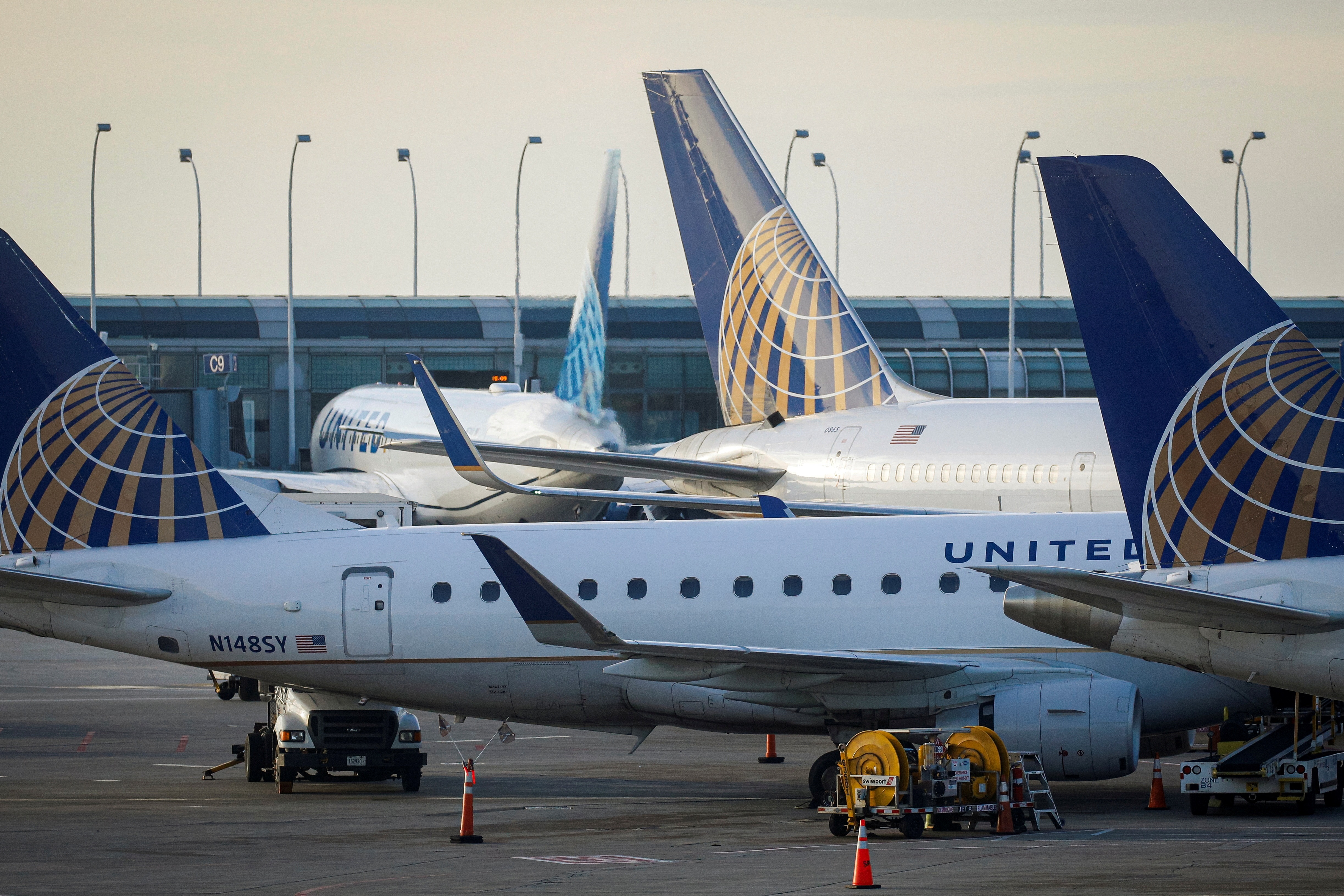 FILE PHOTO: United Airlines planes are parked at their gates. (REUTERS/Brendan McDermid/File Photo) (REUTERS)