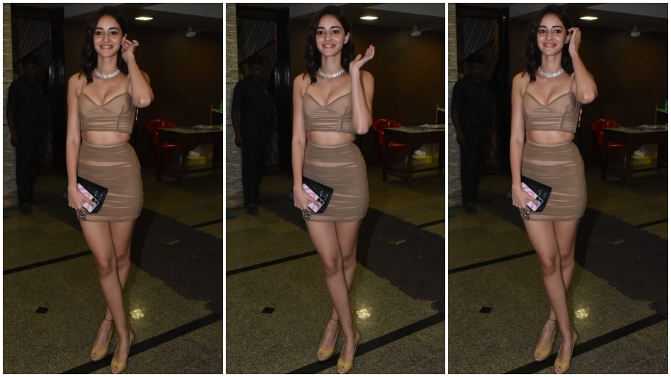 Ananya Panday in a nude bustier and mini skirt set takes over the bay  during a night out: Check out pics here