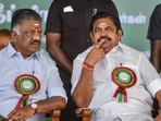 O Paneerselvam and former Tamil Nadu chief minister Edappadi K Palaniswami. (PTI)