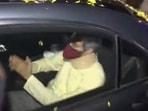 Maharashtra CM Uddhav Thackeray leaves his official residence Varsha on Wednesday. (ANI grab)