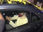 Maharashtra CM Uddhav Thackeray leaves his official residence Varsha on Wednesday. (ANI grab)