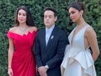 Deepika Padukone poses with Rami Malek and Yasmine Sabri. Deepika Padukone poses with Rami Malek and Yasmine Sabri.