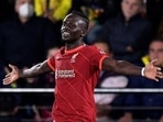 Sadio Mane celebrates after scoring a goal
