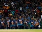 Sri Lanka players in action. Sri Lanka players in action.