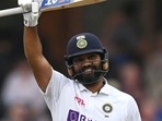 Rohit Sharma celebrates his century at The Oval last year. Rohit Sharma celebrates his century at The Oval last year. 