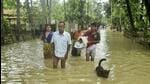 Assam’s flood-affected Nalbari district. (PTI) Assam’s flood-affected Nalbari district. (PTI)