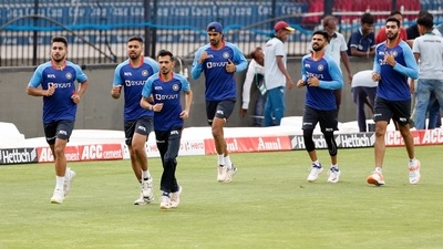 Team India players during practice session. (ANI) Team India players during practice session. (ANI)