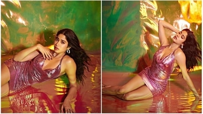 Janhvi Kapoor recently celebrated her sister Khushi Kapoor's return from Ooty where she was shooting for her debut film The Archies. The Dhadak actor took some time off her Good Luck Jerry promotions to party with her sister. For the occasion, Janhvi wore a short dazzling metallic pink dress featuring an open back. (Instagram/@janhvikapoor) Janhvi Kapoor recently celebrated her sister Khushi Kapoor's return from Ooty where she was shooting for her debut film The Archies. The Dhadak actor took some time off her Good Luck Jerry promotions to party with her sister. For the occasion, Janhvi wore a short dazzling metallic pink dress featuring an open back. (Instagram/@janhvikapoor)