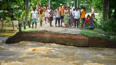 Among the worst affected districts of Assam, Barpeta with a population of 12,30,721 is reeling under flood waters followed by Darrang where 4,69,241people have been hit and Bajali where 3,38515 have been affected, according to the bulletin issued by the Assam State Disaster Management Authority (ASDMA). (PTI) Among the worst affected districts of Assam, Barpeta with a population of 12,30,721 is reeling under flood waters followed by Darrang where 4,69,241people have been hit and Bajali where 3,38515 have been affected, according to the bulletin issued by the Assam State Disaster Management Authority (ASDMA). (PTI)