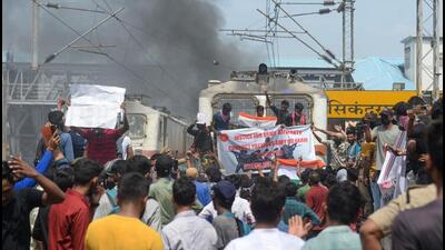 The total number of arrests made in the Secunderabad railway station violence case has gone up to 56. (AFP) The total number of arrests made in the Secunderabad railway station violence case has gone up to 56. (AFP)
