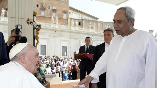 Odisha chief minister Naveen Patnaik’s tweet appeal came on Wednesday evening, hours before he put out photographs with Pope Francis in Vatican City (Twitter/Naveen_Odisha)