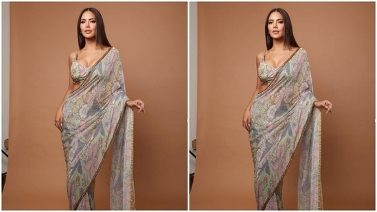 Esha’s ethnic fashion diaries are equally drool-worthy. A few days back, the actor decked up in a chiffon floral saree and looked absolutely stunning.(Instagram/@egupta)