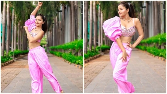 Rubina Dilaik keeps slaying fashion goals on a regular basis. Be it decking up us a warrior princess and giving us all the mystic vibes to being at her bubbly best in a casual ensemble – Rubina can do it all. On Wednesday, Rubina chose to brush our midweek blues away and also drop major cues of fashion with a slew of pictures on her Instagram profile.(Instagram/@rubinadilaik)