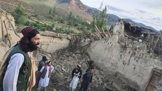 Images circulating online from Paktika province showed stone houses reduced to rubble as dazed residents wandered through clay bricks and remains of their homes.(TOLO news)