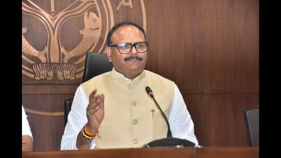 Uttar Pradesh deputy chief minister Brajesh Pathak addressing a press conference in Lucknow on Wednesday. (Sourced) Uttar Pradesh deputy chief minister Brajesh Pathak addressing a press conference in Lucknow on Wednesday. (Sourced)