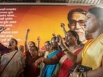 Shiv Sena supporters and workers gather in support of CM Uddhav Thackeray at Sena Bhavan, Dadar, in Mumbai, on Thursday (Pratik Chorge/HT PHOTO) Shiv Sena supporters and workers gather in support of CM Uddhav Thackeray at Sena Bhavan, Dadar, in Mumbai, on Thursday (Pratik Chorge/HT PHOTO)