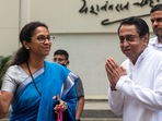Congress senior leader and former chief minister of Madhya Pradesh Kamal Nath, sent as AICC observer in the state amid MVA coalition crisis seen with MP Supriya Sule and Sunil Chhatrapal Kedar outside Yashwantrao Chavan Centre after meeting party MLAs, in Mumbai, India, (Photo by Satish Bate/ Hindustan Times)(Satish Bate/HT PHOTO) Congress senior leader and former chief minister of Madhya Pradesh Kamal Nath, sent as AICC observer in the state amid MVA coalition crisis seen with MP Supriya Sule and Sunil Chhatrapal Kedar outside Yashwantrao Chavan Centre after meeting party MLAs, in Mumbai, India, (Photo by Satish Bate/ Hindustan Times)(Satish Bate/HT PHOTO)