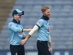 England cricketers Ben Stokes and Eoin Morgan England cricketers Ben Stokes and Eoin Morgan