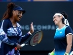 Serena Williams (L) with Ons Jabeur
