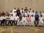 42 rebel MLAs from Maharashtra seen together at Radisson Blu Hotel in Guwahati.