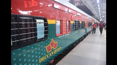 A view of revamped Deccan Queen at Pune railway station. (Shankar Narayan/HT PHOTO) A view of revamped Deccan Queen at Pune railway station. (Shankar Narayan/HT PHOTO)