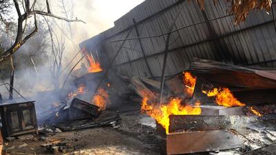 On Wednesday, a major fire had destroyed 13 shops, including a tea stall, at the furniture market on the Sector 53/54 dividing road in Chandigarh. (HT Photo)