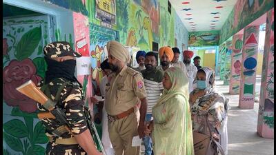 The bypolls come at a time when the Aam Aadmi Party (AAP) is facing heat over the law and order issue and the killing of Punjabi singer Sidhu Moosewala. (HT Photo) The bypolls come at a time when the Aam Aadmi Party (AAP) is facing heat over the law and order issue and the killing of Punjabi singer Sidhu Moosewala. (HT Photo)