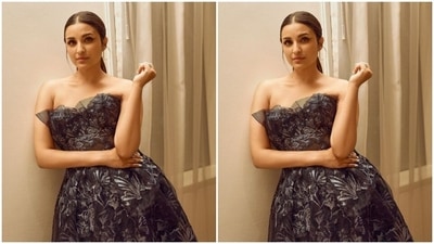 Styled by fashion stylist Tanya Ghavri, Parineeti wore her tresses into a ponytail with a middle part. (Instagram/@parineetichopra)