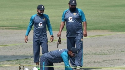 Pakistan team's practice session at Gaddafi Stadium, Lahore ahead of Test against Australia (PCB) Pakistan team's practice session at Gaddafi Stadium, Lahore ahead of Test against Australia (PCB)