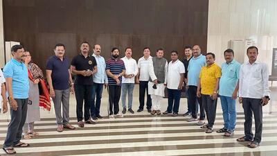 Guwahati, June 23 (ANI): Shiv Sena MLAs Sada Sarvankar and Mangesh Kudalkar, who were reported to have left Mumbai last night, are also present with party leader Eknath Shinde with other MLAs, at Radisson Blu Hotel, in Guwahati on Thursday. (ANI Photo/ ANI Pic Service) (ANI)