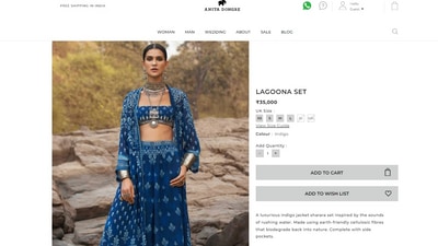 As per the official website of the label, the outfits costs  <span class='webrupee'>₹</span>35k and is currently available in sizes XS, S, M and L. (anitadongre.com)
