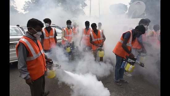 PMC has conducted fogging in various areas. (HT FILE PHOTO)