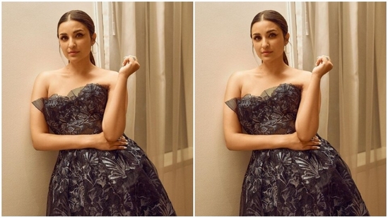 Styled by fashion stylist Tanya Ghavri, Parineeti wore her tresses into a ponytail with a middle part.(Instagram/@parineetichopra)